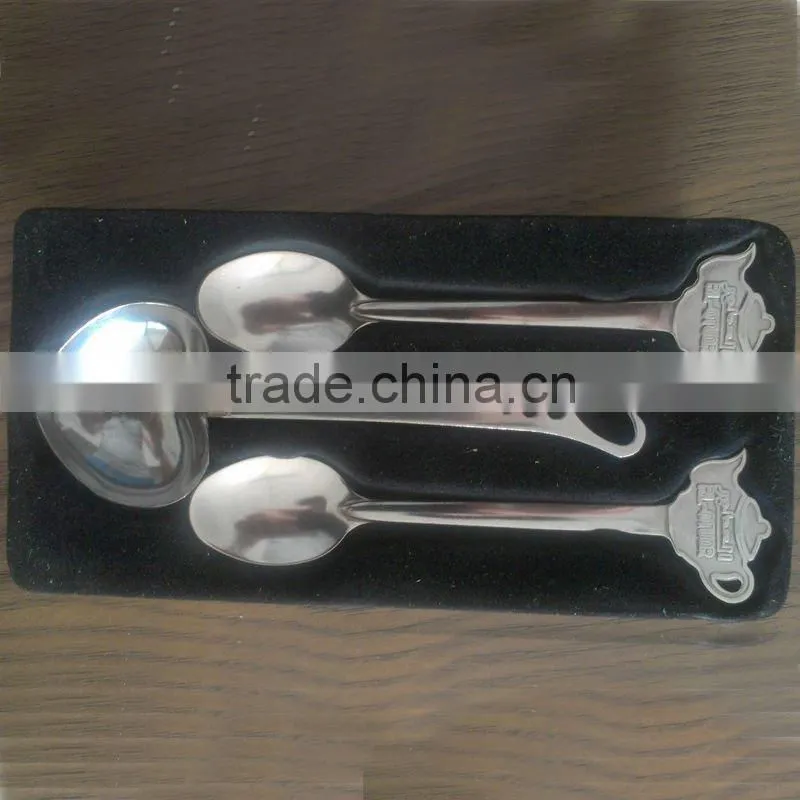 Hot sale cutlery set for kids, stainless steel lovely spoons for wedding