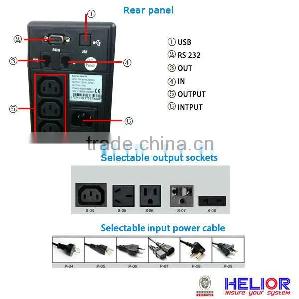 LED indicator 400/600/800va computer mini ups(Braver LED)