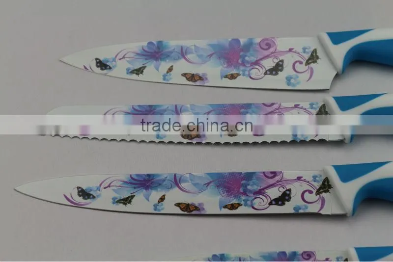 Fashion color kitchen knife set