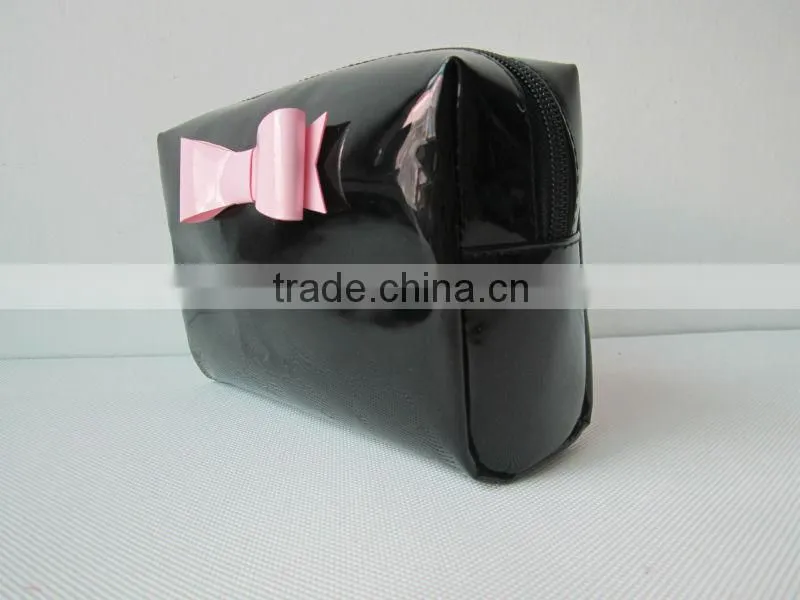 Nice Quality pink color with Glossy PVC Cosmetic Bag