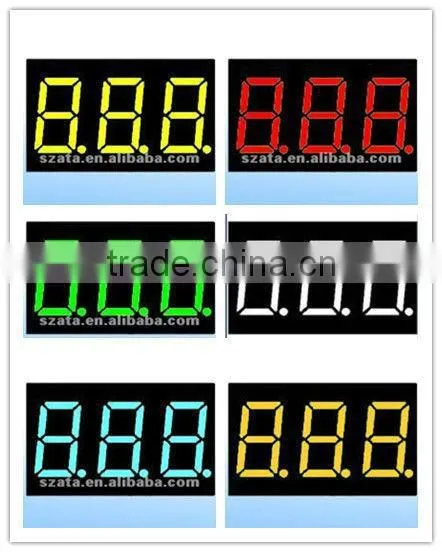 hight-quality amber 0.4 inch 3 digit 7 segment led numberic display