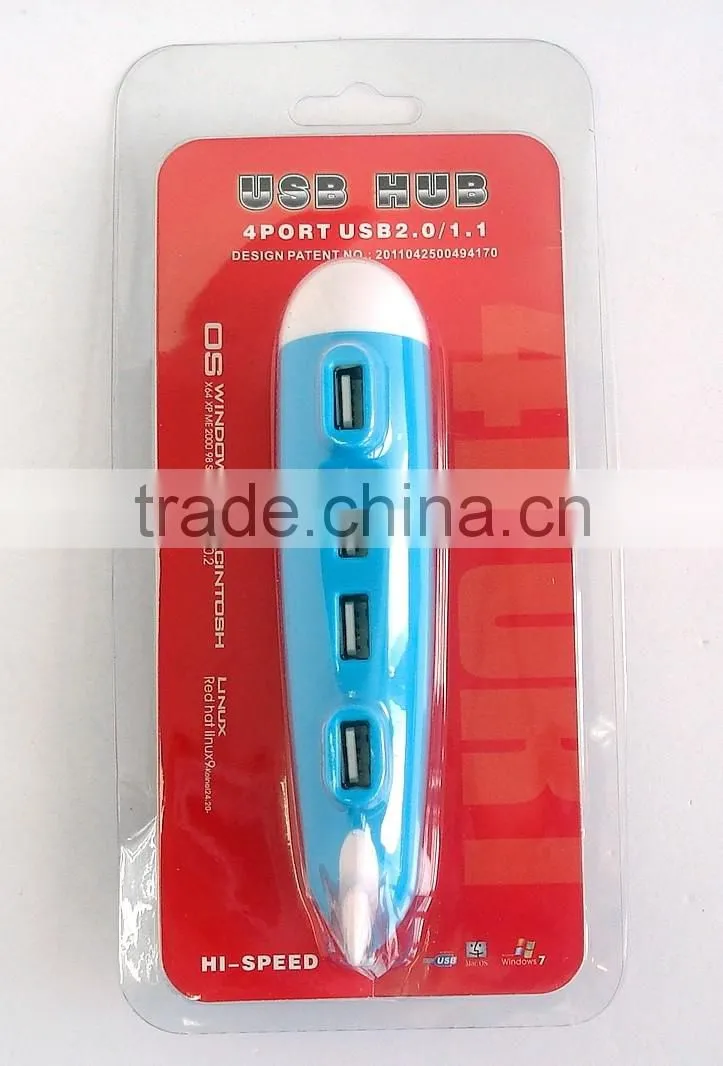 Airplane shape High Speed 4 Port USB 2.0 HUB
