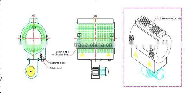 Ceramic Heater With Ceramic Cooling Fins HIGH POWER