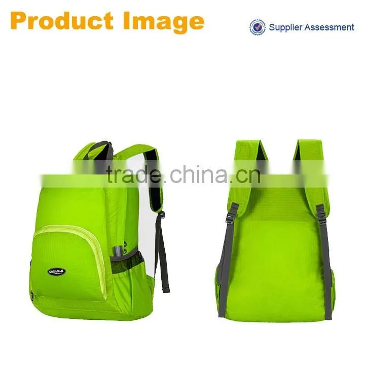 2016 brand backpack bag in small order, wholesale travel waterproof foldable backpack