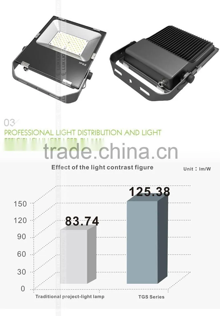 5 Years Warranty Promotion Price 2016 CE Rohs Approved Meanwell Driver Free Lighting Design 80W LED Flood Light