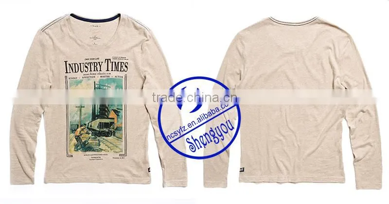 2015 China supplier custom long sleeve mens plain t shirt