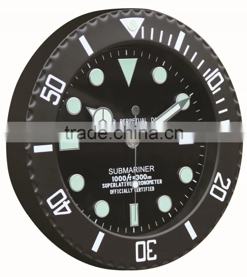 Large home metal round shape decorative wall mounted luminous clock