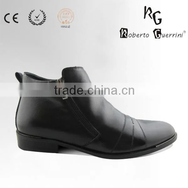 Classic Black Leather Motorcycle Boot