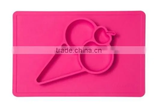 Custom Food Grade Baby One Piece Silicone Placemat