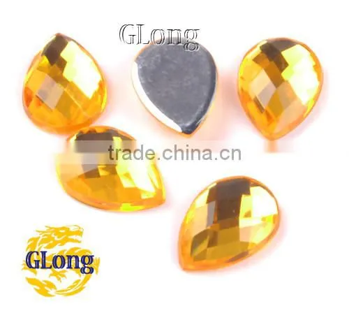 10*14mm Water Drop 3D Shaped Acrylic Flat Back Mix Color Rhinestone & Crystal For Stylish Bags Garment Shoes #GY015-14(Mix-s)