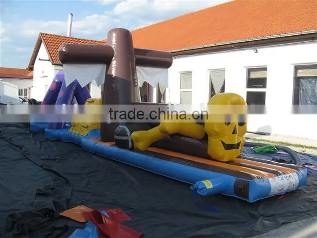 Small skeleton skull theme inflatable water channel for kids
