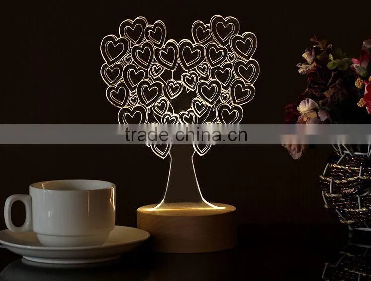 2015 New Product Custom 3D Table Night Light, Led Night Lamp