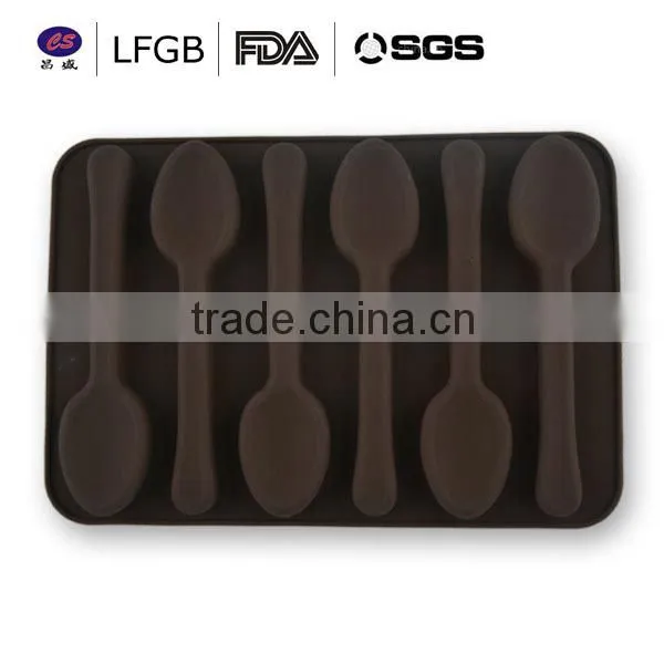wholesale Hot sale spoon shape Silicone Ice cube Tray