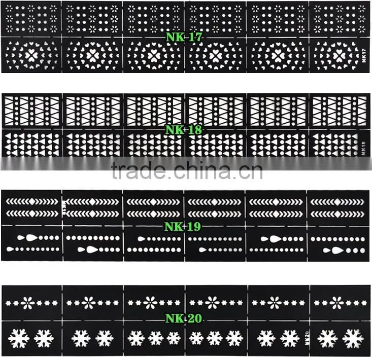 Reusable Stamping Tool DIY Nail Art Hollow Template Stickers Stamp Stencil sticker