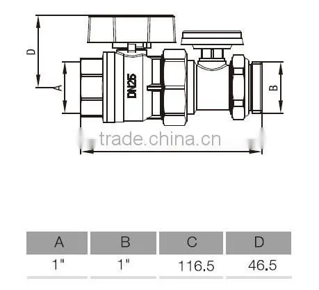 with match nickle-plating PN 25 ball valve