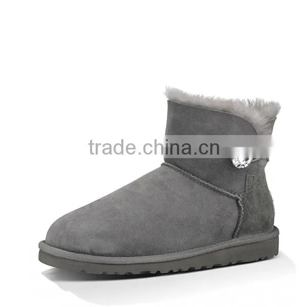 2015 pure color hot cheap ankle genuine leather boots