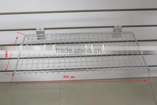 Wire Mesh Supermarket Shelf for Slatwall