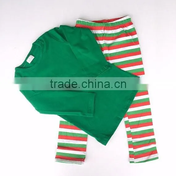 children striped christmas pajamas red/green