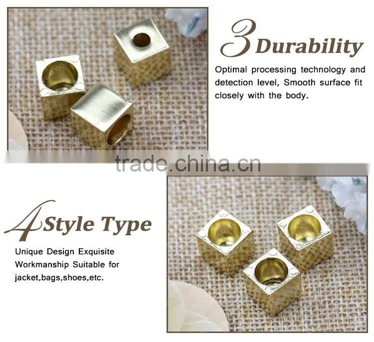 Decorative metal drawstring cord end colorful metal cord end stopper