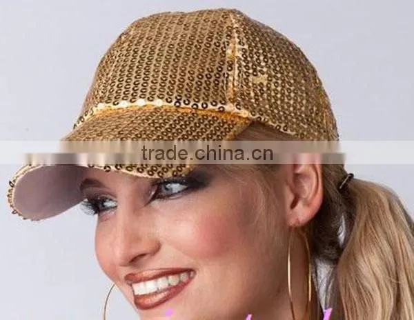 Fashion Paillette Hip Hop Cap For Lady