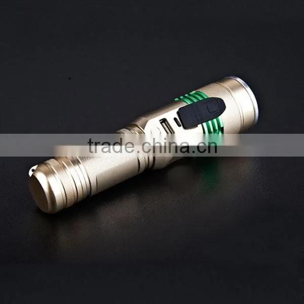Muti-Funciton Aluminum Flashlight Rechargeable LED Flash Torch Light Long Range