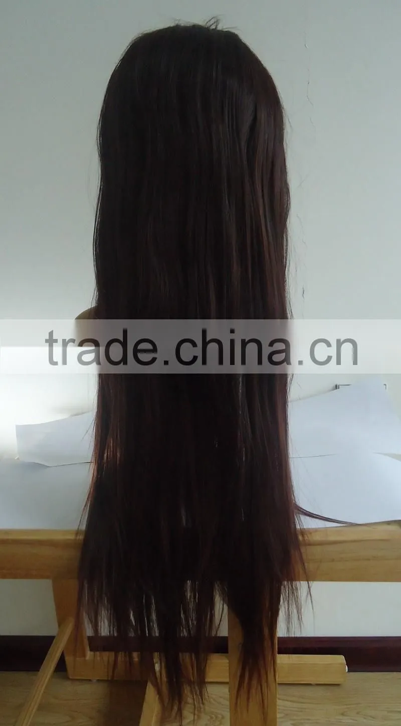 80CM Women's Long Straight Wig wtih Full Bangs African American Wig accept paypal