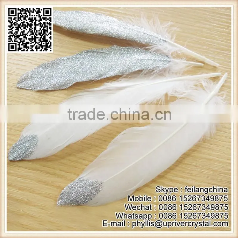 DIY Gold Glitter Best Quality Goose Feather For Cheap Sell