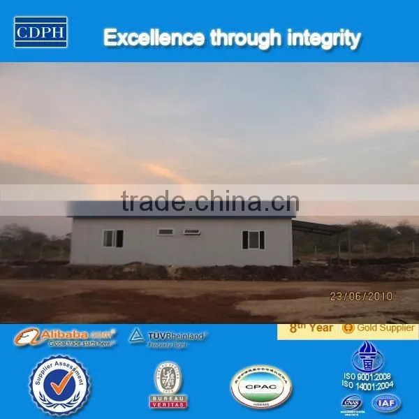 China alibaba china supplier Temporary galvanized structure cheap sandwich panel prefab homes for sale