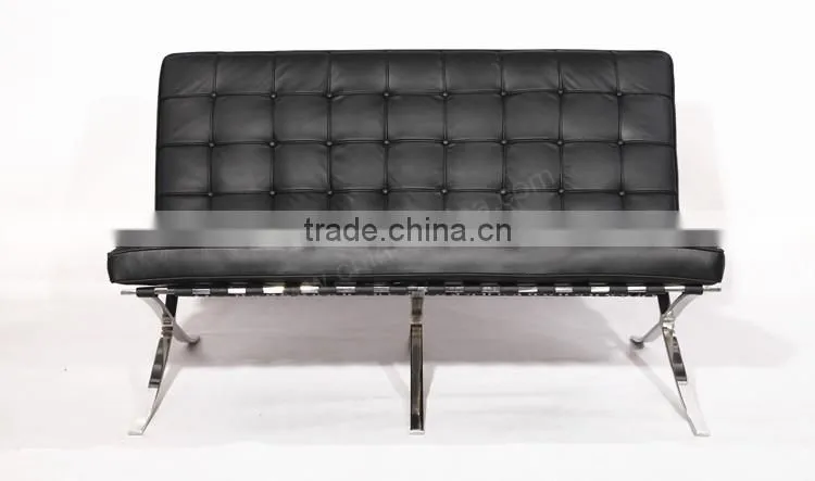 Modern leather armless sofa Barcelona sofa 3 seater