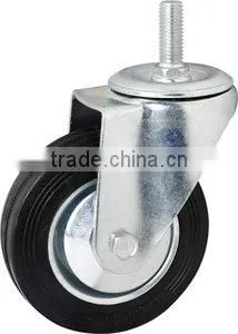 Industrial black rubber caster
