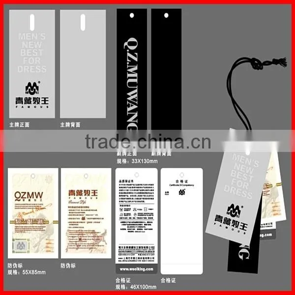 High-end Quality Colorful Paper Hangtags On Jeans With Rope Wholesale