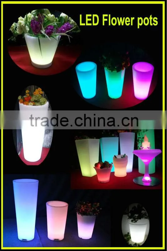 LED planter,led lighted planter pots,outdoor led luminous planter pots