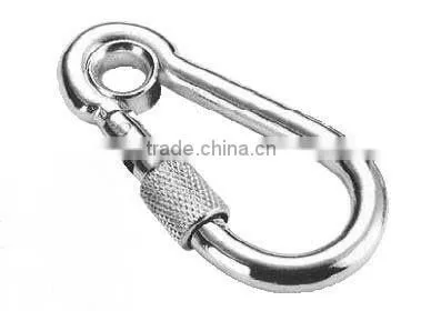 S.S. Carabiner Spring Hook with Eyelet and Screw 304/316