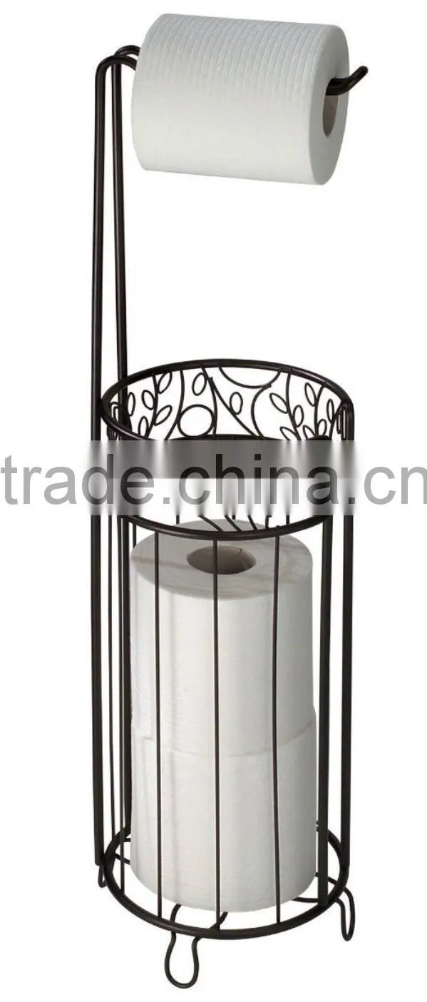 Stainless Tissue roll bathroom organizer holder, paper storage rack
