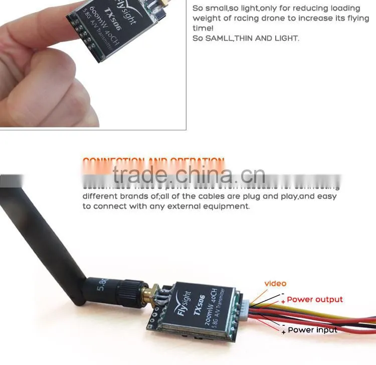 long range 5.8GHz 600mw FPV audio video wireless RF transmitter for rc helicopter
