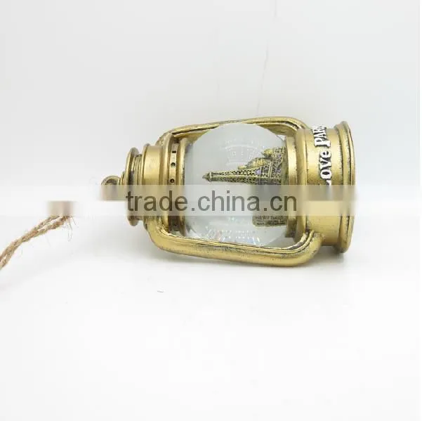 Golden color led creative home decor snow globe with blowing snow