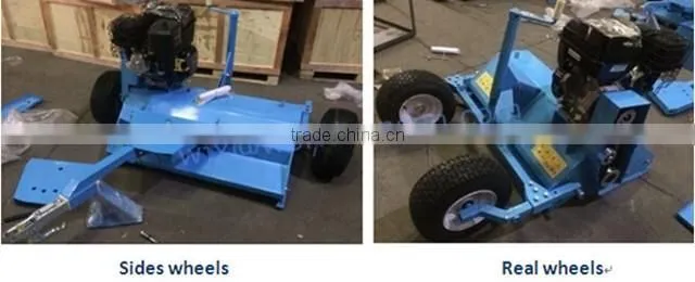 Flail Mower pull tow behind quad ATV, Gasoline ATV lawn Mower with 13-15hp engine electric or handle start