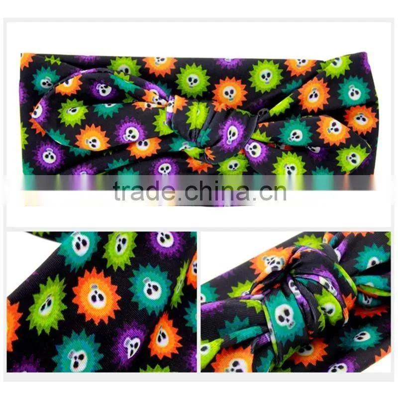 adjustable elastic headbands with bow -knitted bow headwraps -wholesale rabbit ear Christmas headband