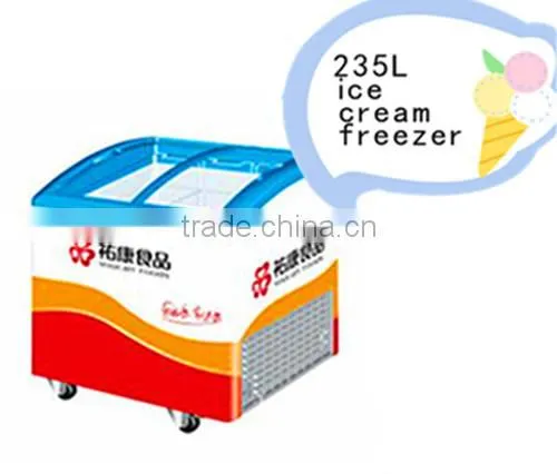 Commercial Ice Cream Freezer Sliding Glass Door Chest Ice Cream Display Refrigerator