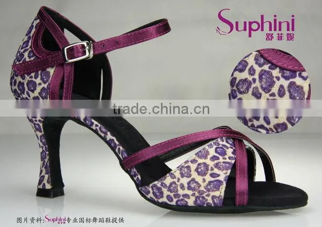 Suphini Leopard Woman High Heel Dance Shoes Latin