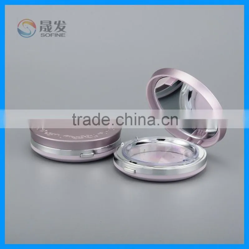 Cosmetics empty compact powder case with mirror