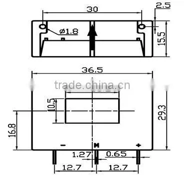 PCB assembly Hall effect DC AC and pulse current transducer / sensor RCB47B-125 for power supply