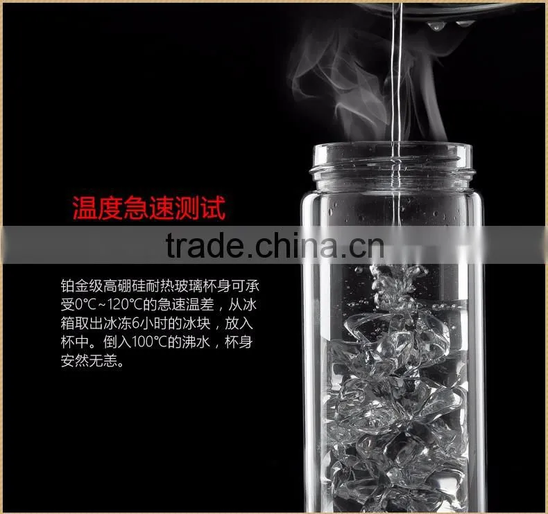 BPA Free Fruit Juice 300 ml Forest Antique Holy Water Custom Voss Glass Water Bottle with Fabric Bag