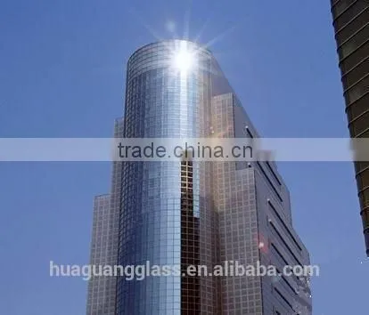4mm dark-blue reflective glass with softcoating