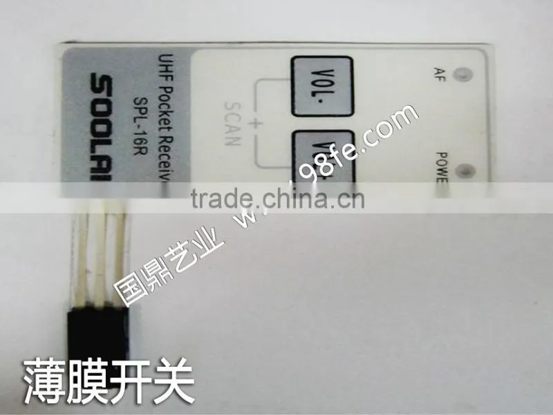 membrane switch embossing keypad with tactile effect LED big window