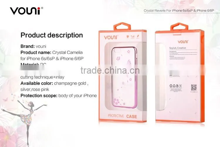 VOUNI Luxury butterfly bling PC case for iphone6s & 6s plus,electroplating mobile phone case