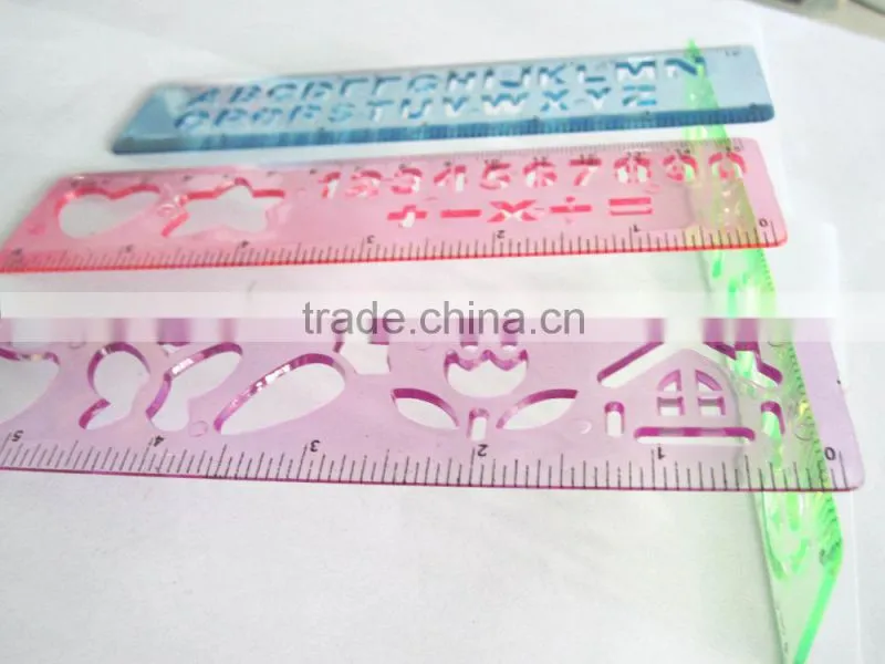 Plastic straight 15cm ruler multicolor ruler