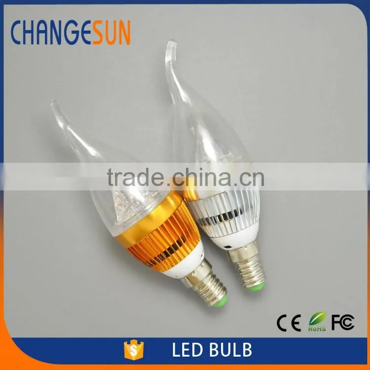 Factory directly provide 3W high lumen led candle light bulb