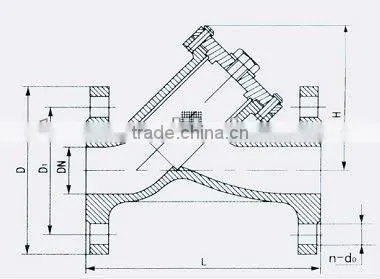 DN40~DN300 DIN ductile Iron Y type flanged strainer valve