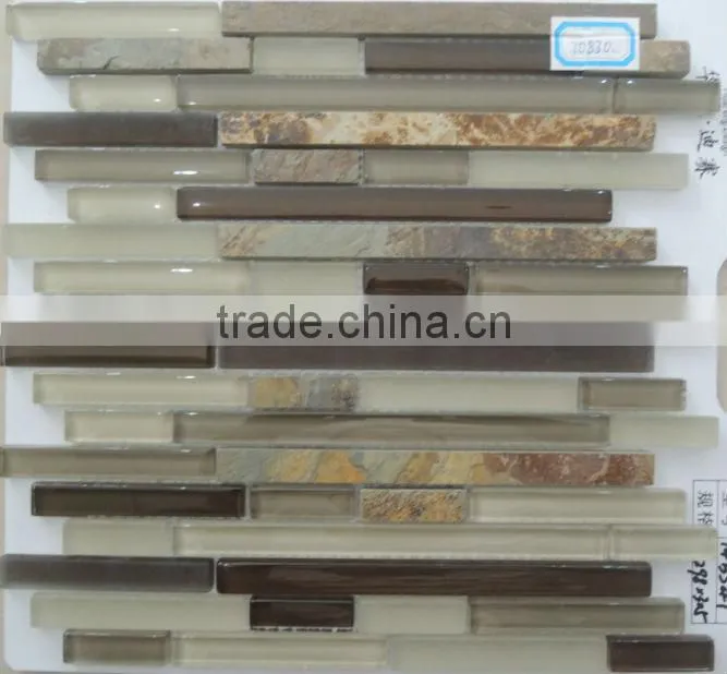 microcrystal glass mix stone mosaic tile 14BS45